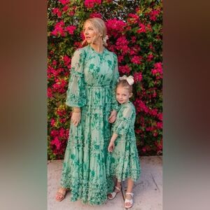 Ivy City Co Green Floral Maxi Dress